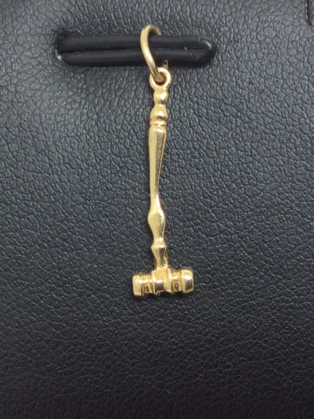14K Yellow REAL Gold Judge Gavel  Charm pendant  .70grams